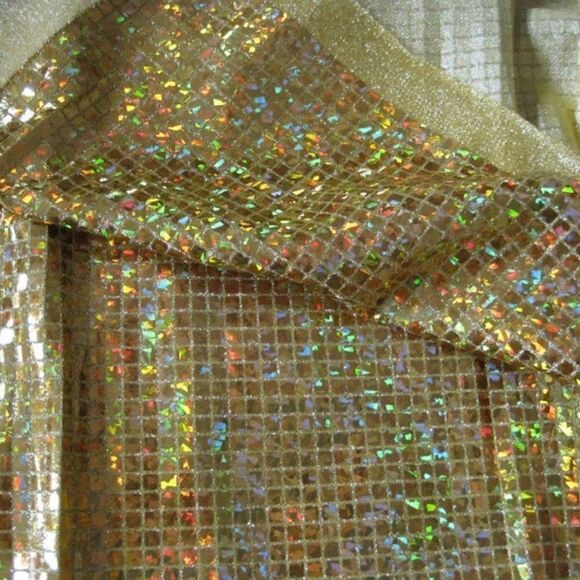 Gold Sparkly Stretch Fabric Glitzy Wear Outfits - Picture 1 of 5